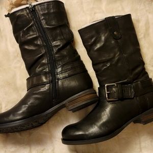 Josef Seibel Sanja Distressed Buckle Boot Black Size 36 New in the Box